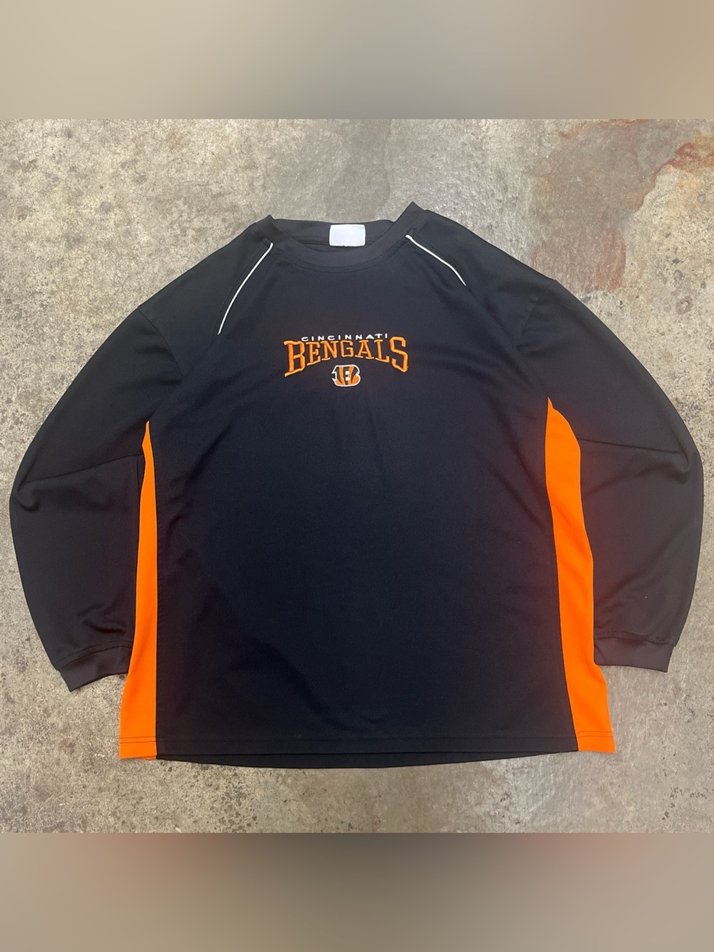 Y2K NFL Cincinnati Bengals Long Sleeve Shirt Men’s Large Black Breathable Sports